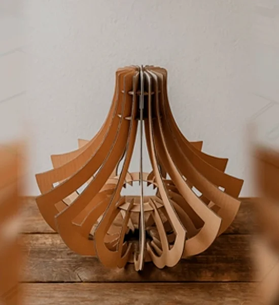 lampara en carton -mobiliario en cartón